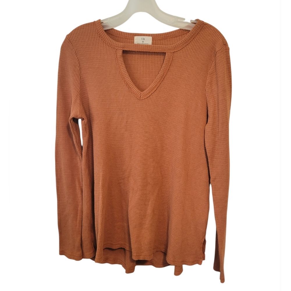 Anthropologie t.la Nadia Thermal Long Sleeve Top in Orange Size XS